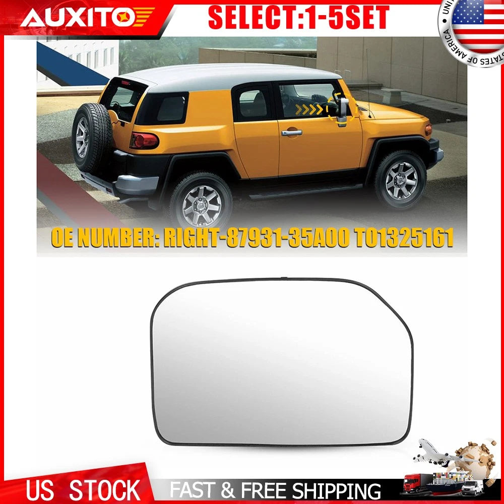 Heated Door Mirror Glass Lens Right for Toyota FJ Cruiser (2007–2014) TO1325161