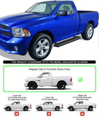 6in Black Steel Side Bars for Dodge Ram 1500 2500 3500 (2009-2018)
