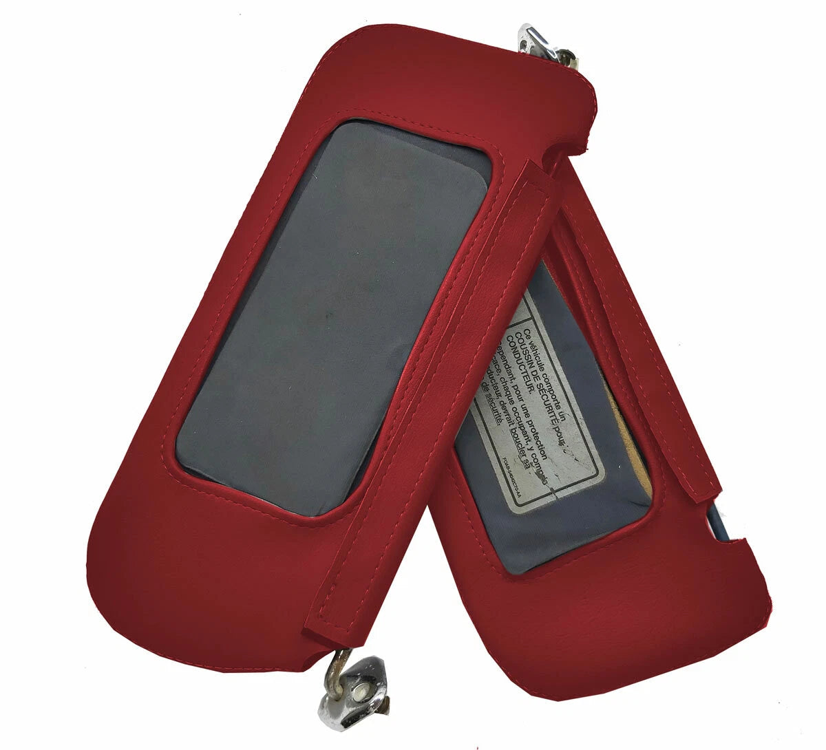 Sun Visor Cover for Ford Mustang (1987–1993) - PVC Synthetic Leather Red