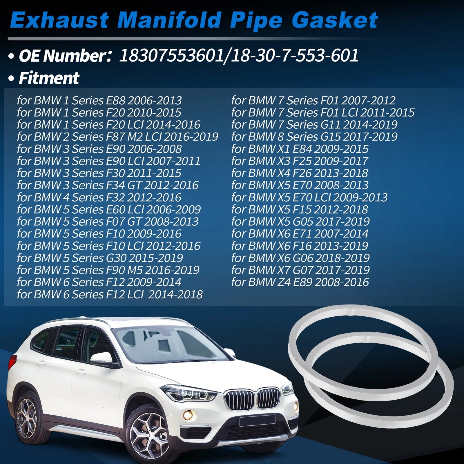 Exhaust Pipe Interface Gasket for BMW 1 2 3 4 5 6 7 Series (No.18307553601)