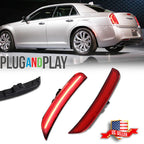 2X Red LED Rear Fender Side Marker Lights for Chrysler 300 (2015–2023)