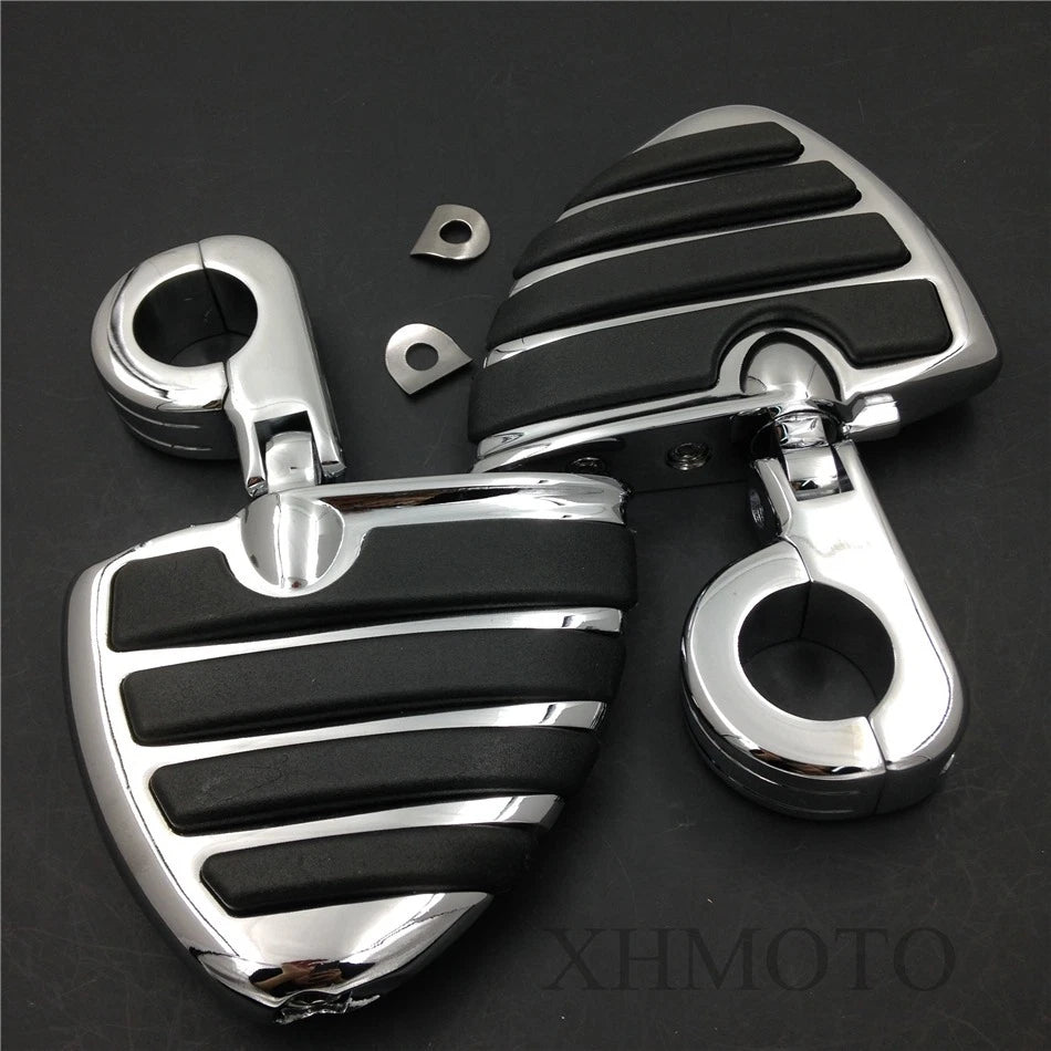 HTTMT 1.5" Wing Footpegs Male Mount P Clamps for Honda GL1800 1500 1100 1200