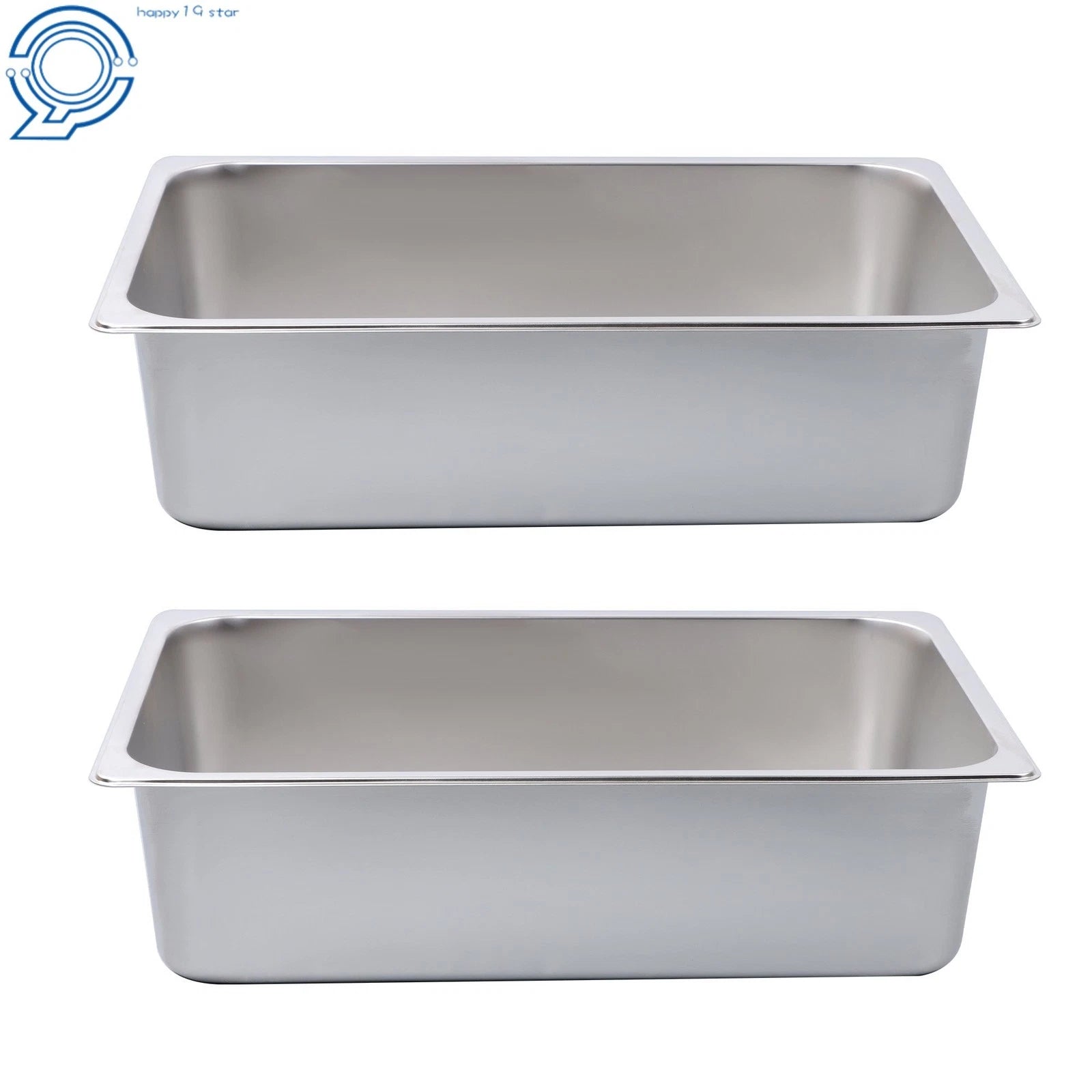 2 Deep Hotel Pans for Steam Table (6 Inch, Anti-Jam, Stainless Steel)