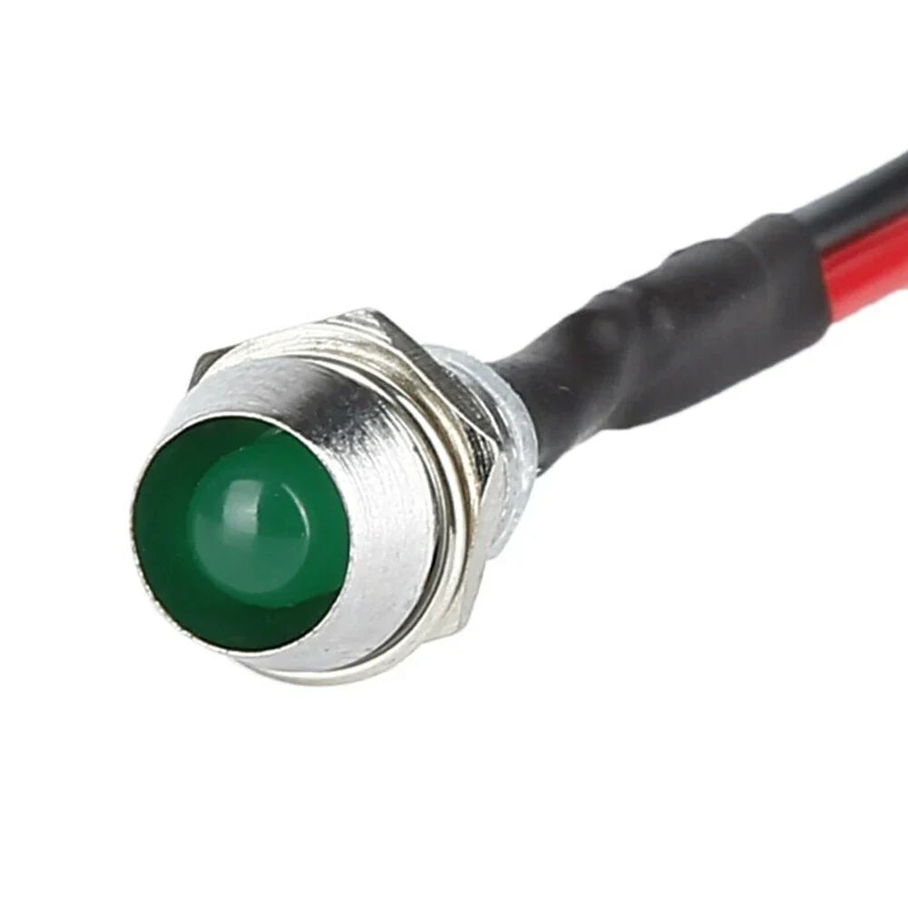 Green 8mm 12V LED Dash Panel Light Indicator Lamp for Car Boat 10x
