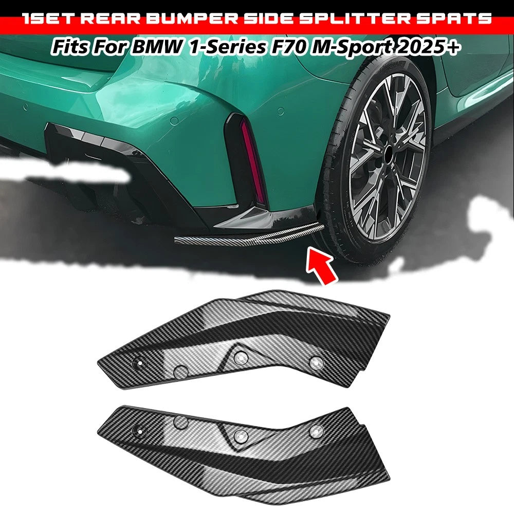 Carbon Look Rear Bumper Side Splitter Spats for BMW 1-Series F70 (2025–2025)