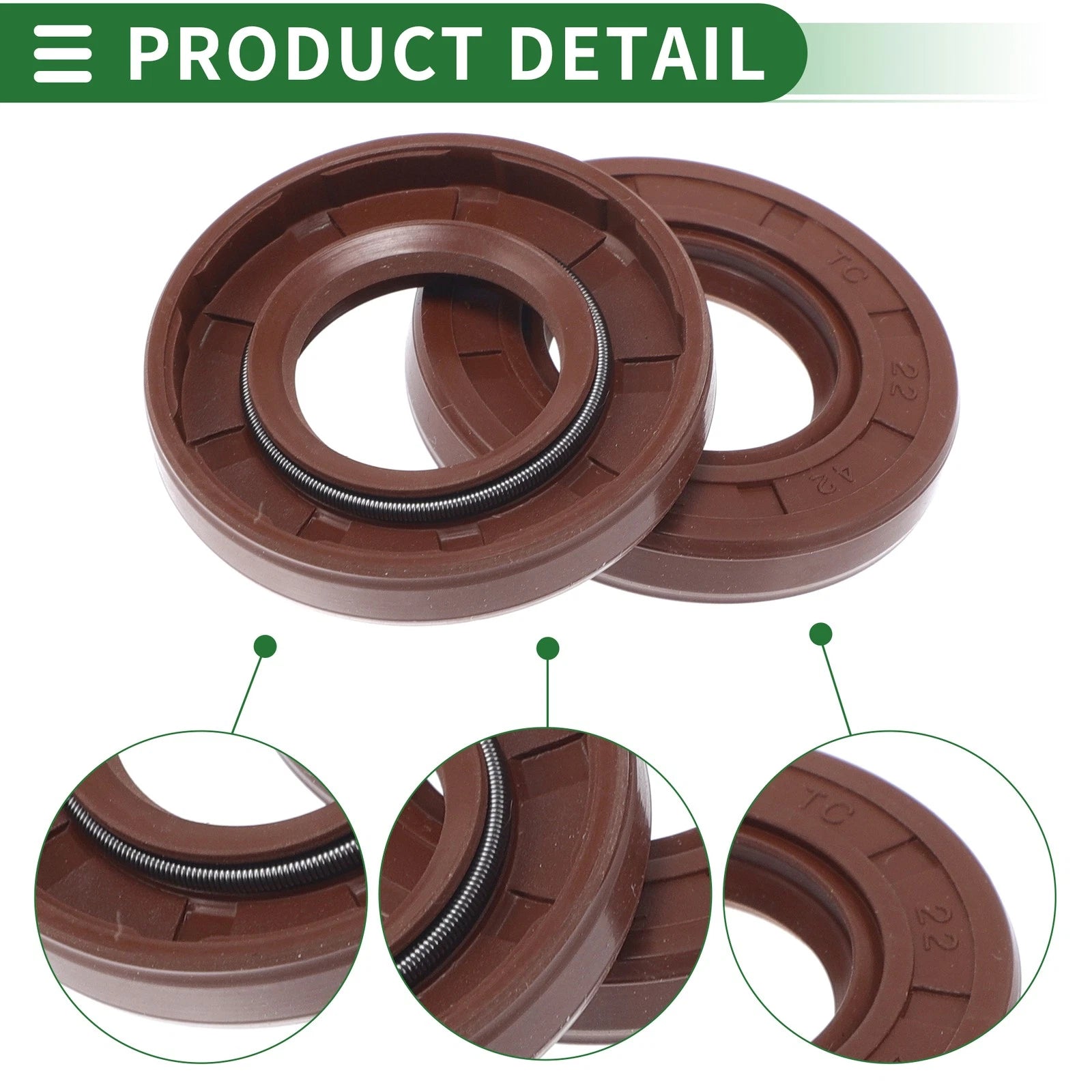 Set of 5 Oil Seal Rotary Shaft Seal FKM Rubber 22x42x7mm