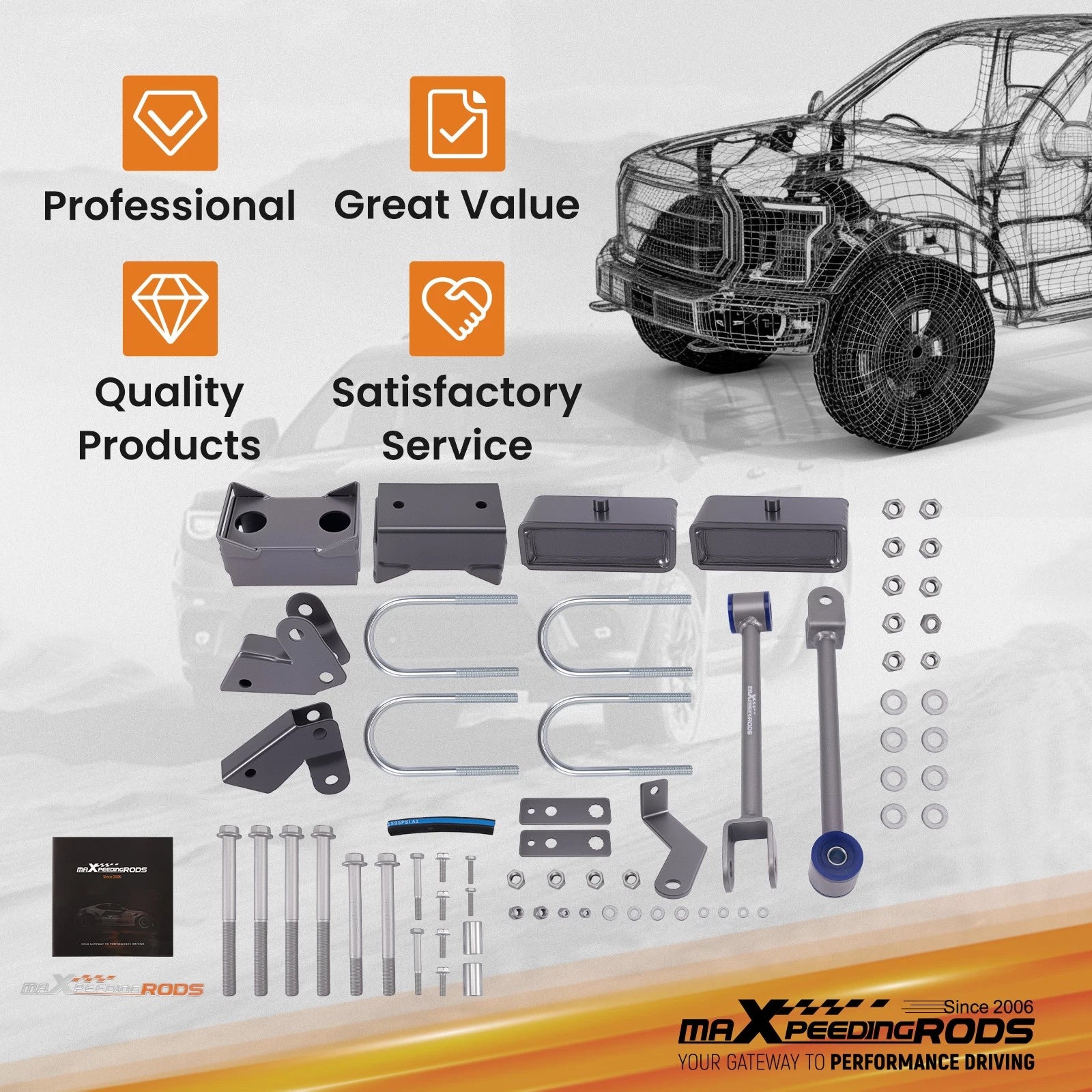 2" Suspension Lift Kit for Mercedes-Benz Sprinter 2500 (2007–2018)