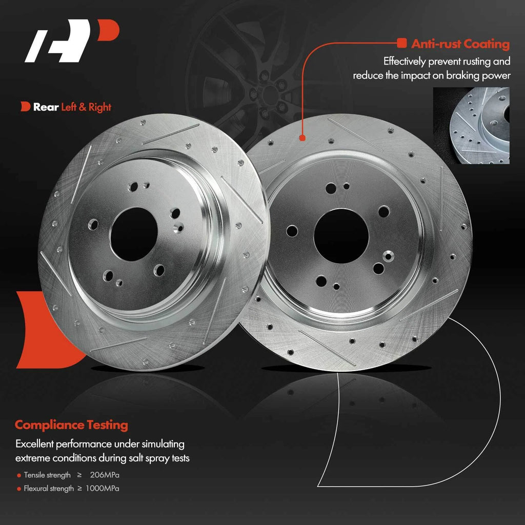 Drilled Brake Rotors for Honda CR-V (2017–2023) Acura TLX (2015–2020)