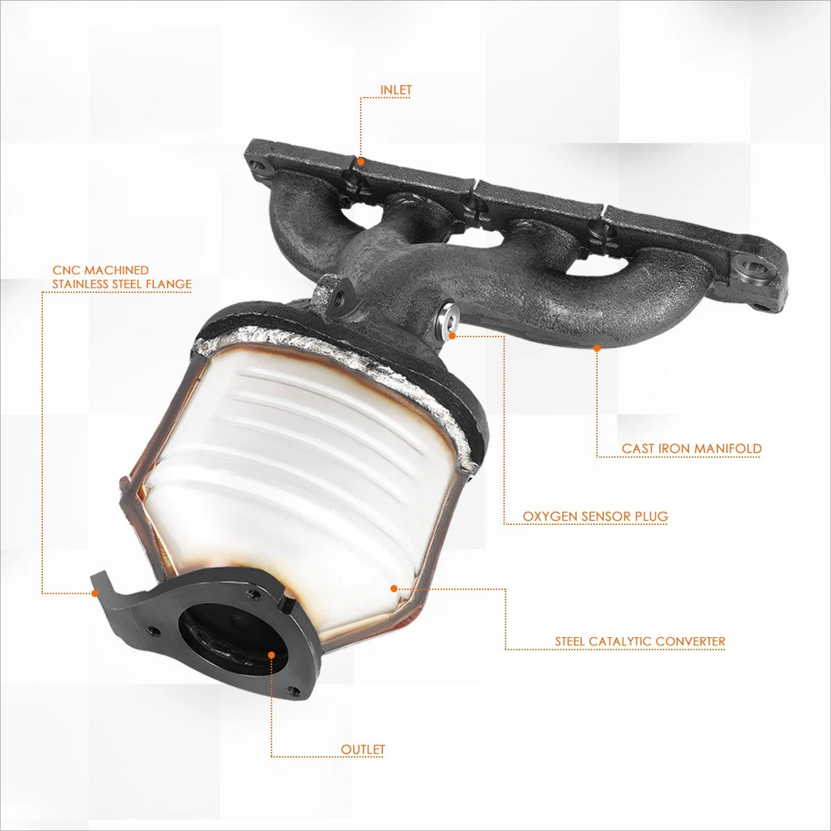 Exhaust Manifold Catalytic Converter for Malibu G6 Aura 2.2L 2.4L (2004–2008)