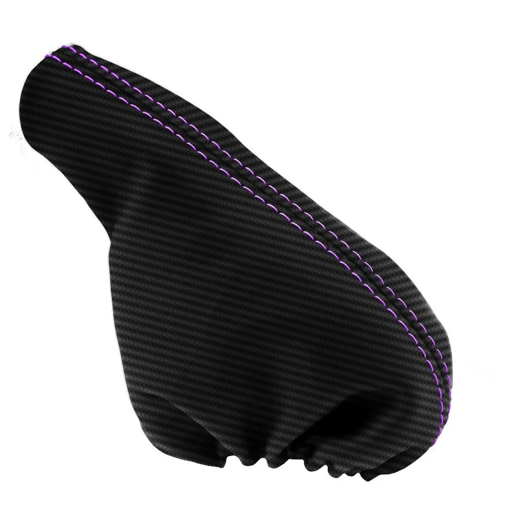 E Brake Boot for Honda Prelude (1997–2001) Carbon Fiber Black Purple Stitch