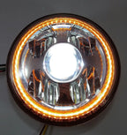 LED Projection Headlight 7 Inch Dual White Amber Halo for Universal (2005–2025)