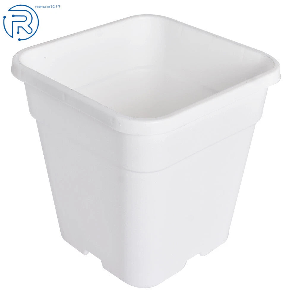 Set of 10 Square White Nursery Pots for Plants