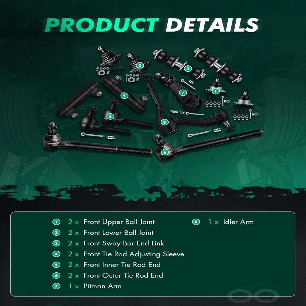 14pc Suspension & Steering Kit for Oldsmobile Bravada Chevrolet S10 GMC (1991–2004)