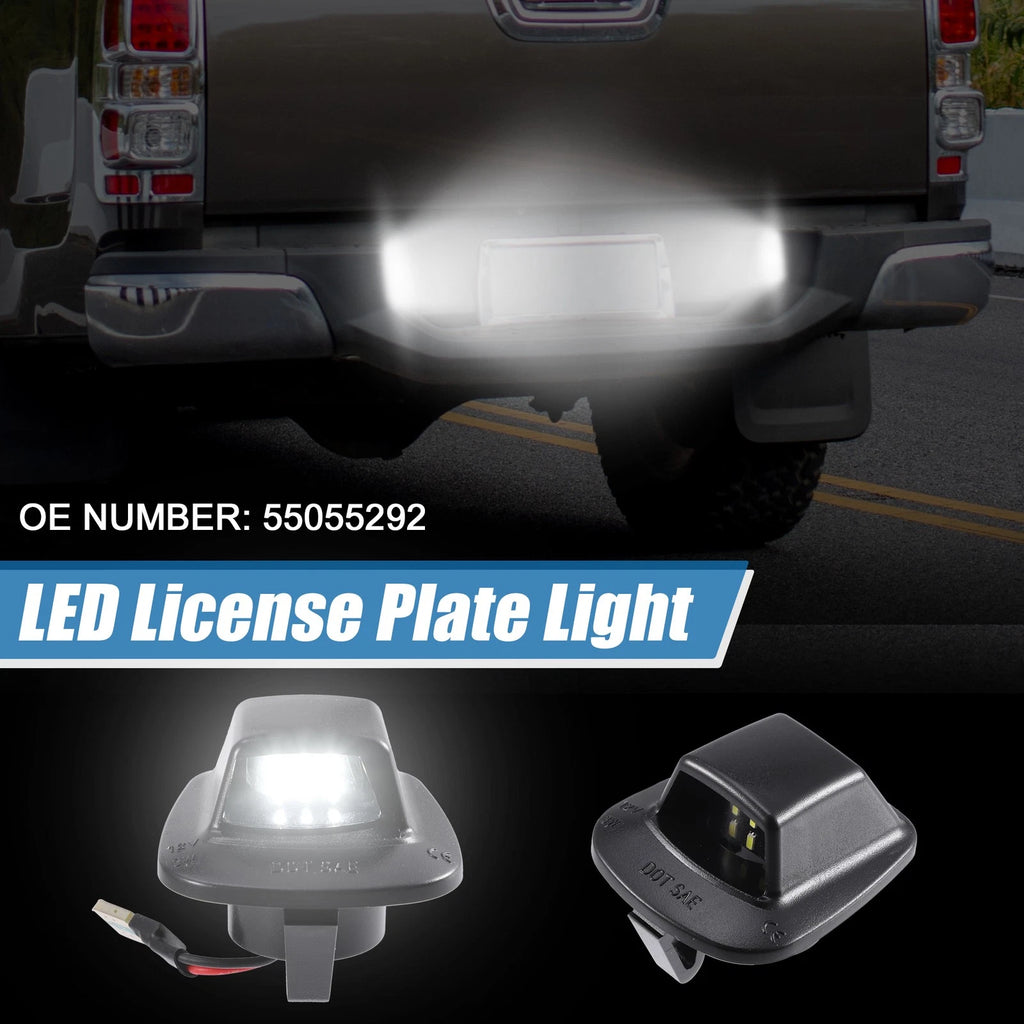 Pair White LED License Plate Light Assembly 55055292 2835SMD for Dodge Dakota (–)