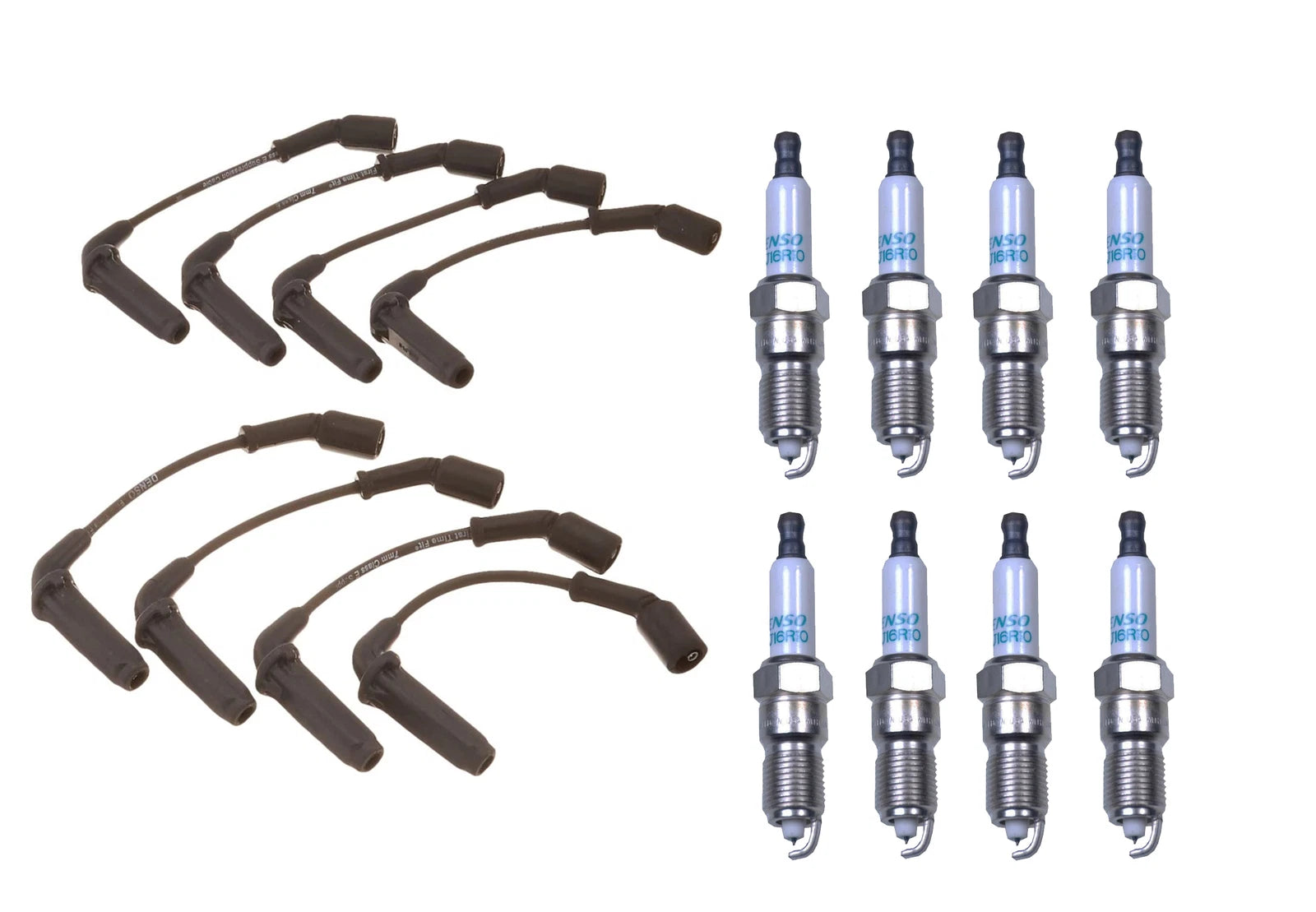 Denso 7mm Wire Set & 8 Iridium Spark Plugs Kit for Chevy GMC V8 (0.044)