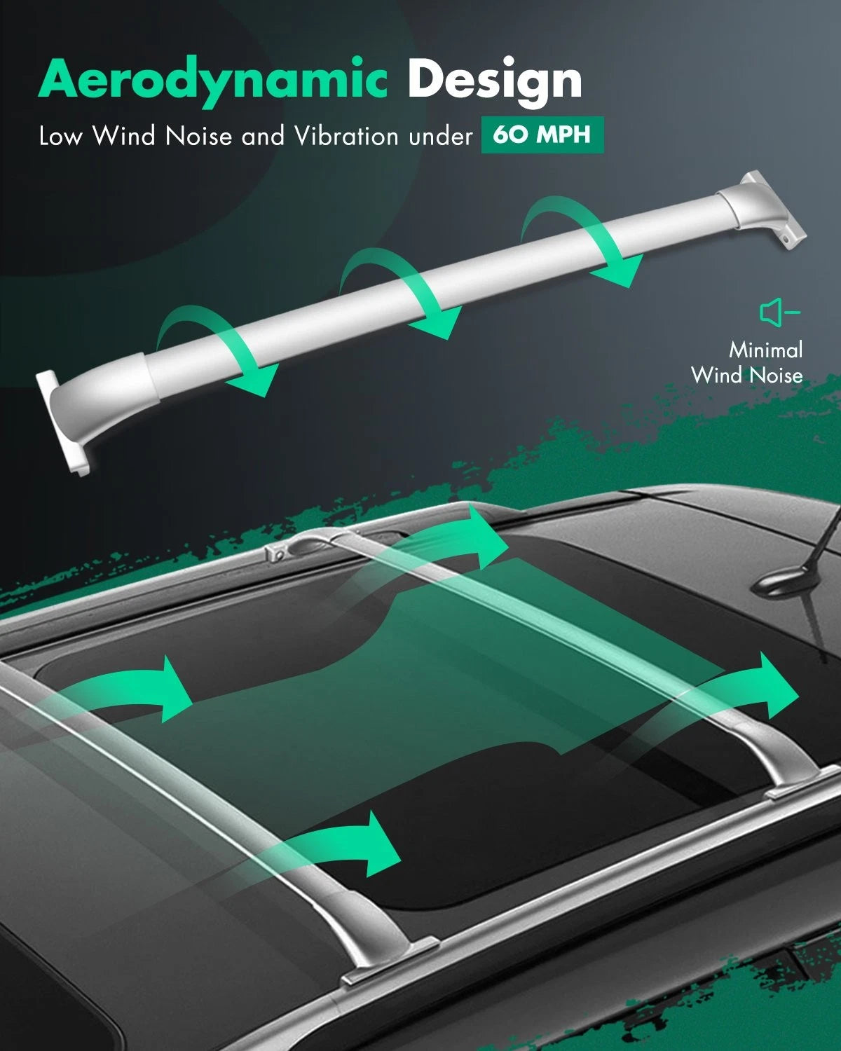 Set of 2 Aluminum Roof Rack Cross Bars for Nissan Pathfinder (2013–2020)