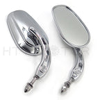 Chrome Tapered Teardrop Rearview Long Stem Mirrors for Harley Motorcycle