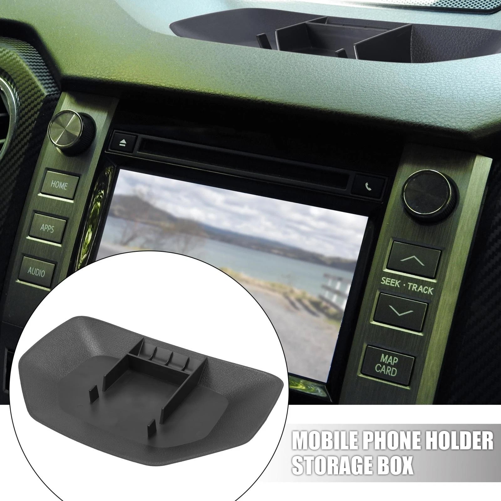 Mobile Phone Mount Holder Console Dash Storage Box Tray for Toyota Tundra (2014–2021)