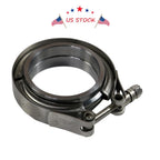 Set of 4 Stainless Steel V-Band Flanges and Clamps for Turbo Exhaust Downpipes