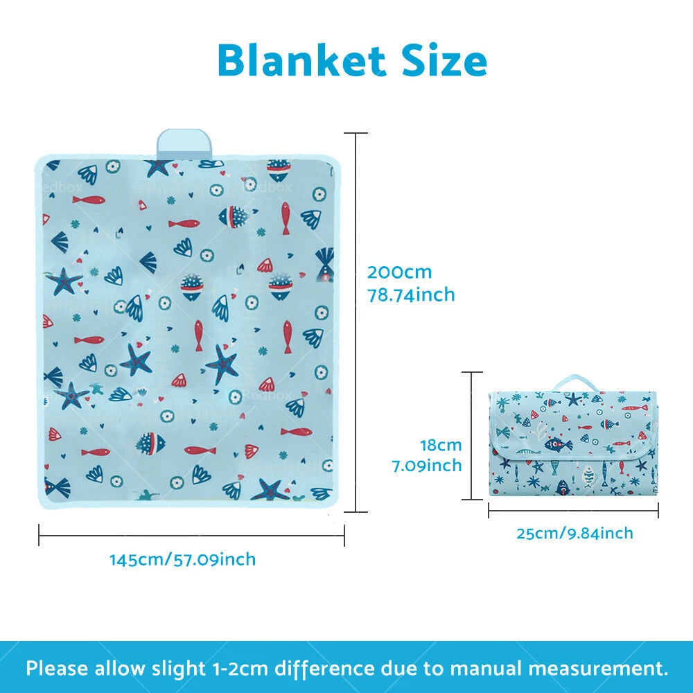 Extra Large Waterproof Picnic Blanket with Storage Box