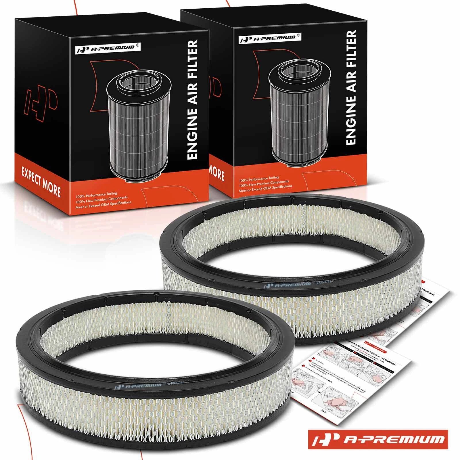 2X Engine Air Filter for Chevy Malibu (1965–1967) Impala (1963, 1965–1968)