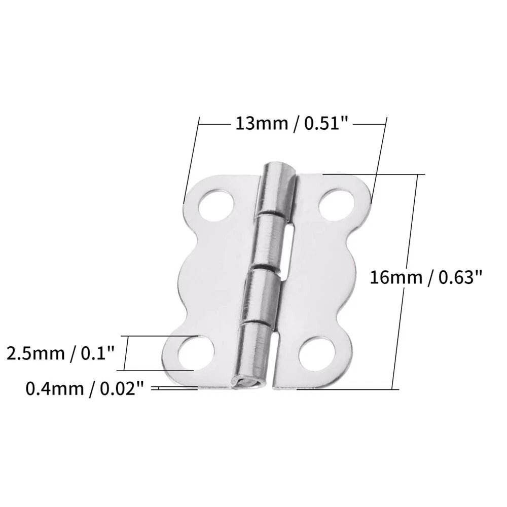 20Pcs Mini Butterfly Hinges for Jewelry Box (16x13mm)