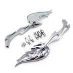 Chrome Burning Fury Running Mirror for Yamaha V-Star, Warrior, V-Max, Virago
