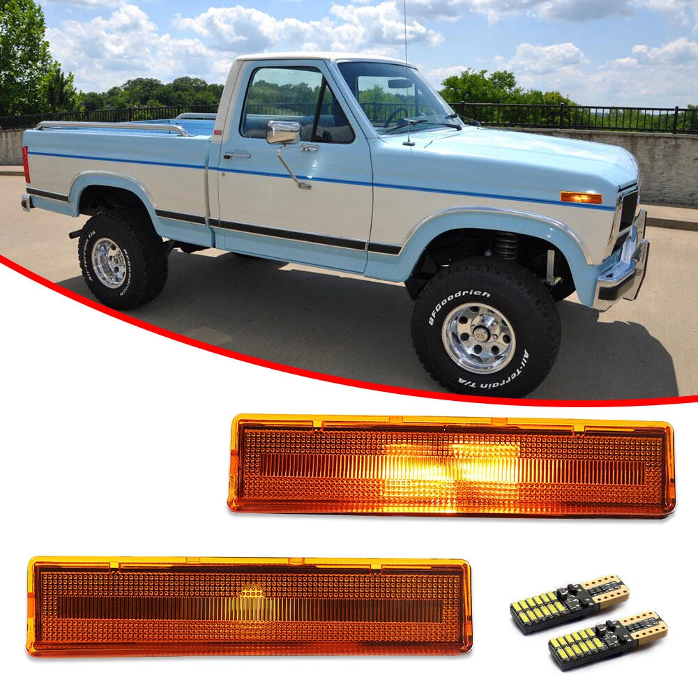 Set of 2 Amber LED Side Marker Lights for Ford Bronco F150 F250 F350