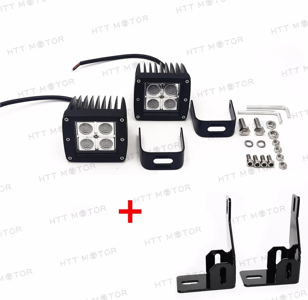 2X Cree LED Fog Lamps with Mounting Brackets for Ford F250 F350 F450 (1999–2016)