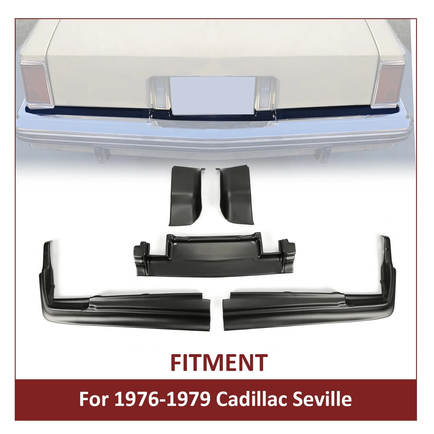 Set of 5 Rear Bumper Fillers for Cadillac Seville (1976–1979)