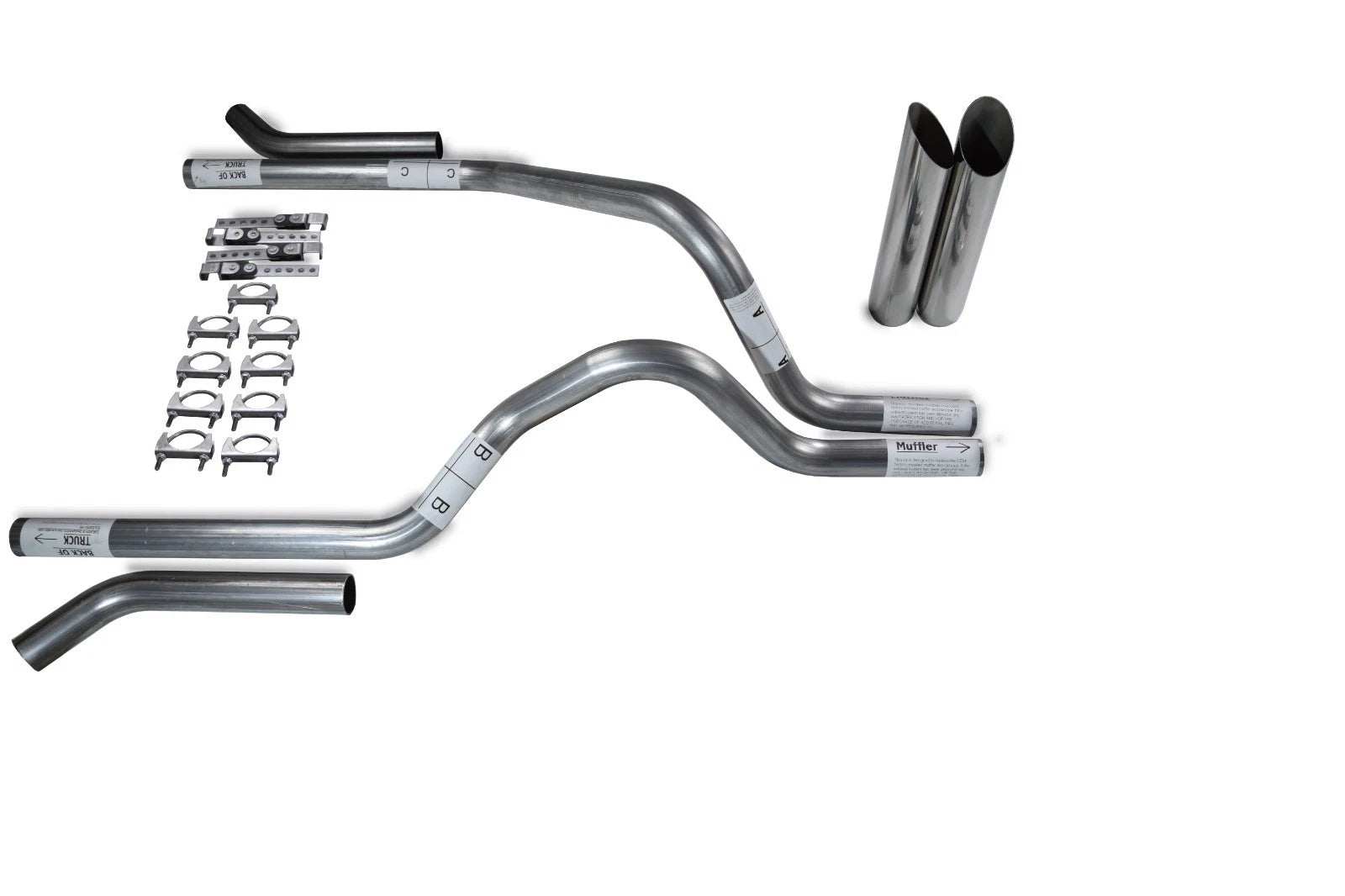 2.5" Dual Exhaust Kit for Dodge Dakota (1997–2005) No Muffler Corner Slash