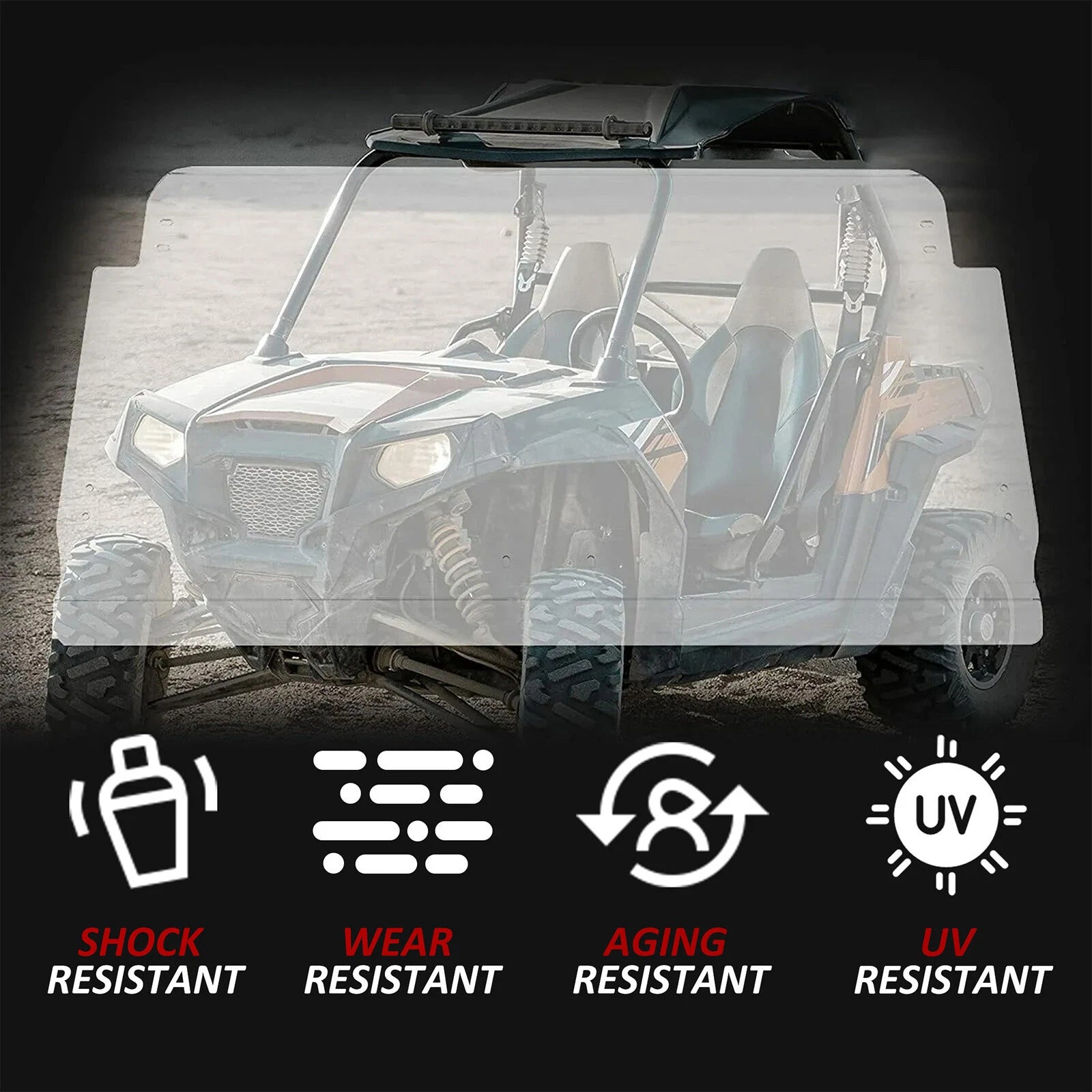 Clear Flip Windshield for Can-Am Maverick (2013–2018)