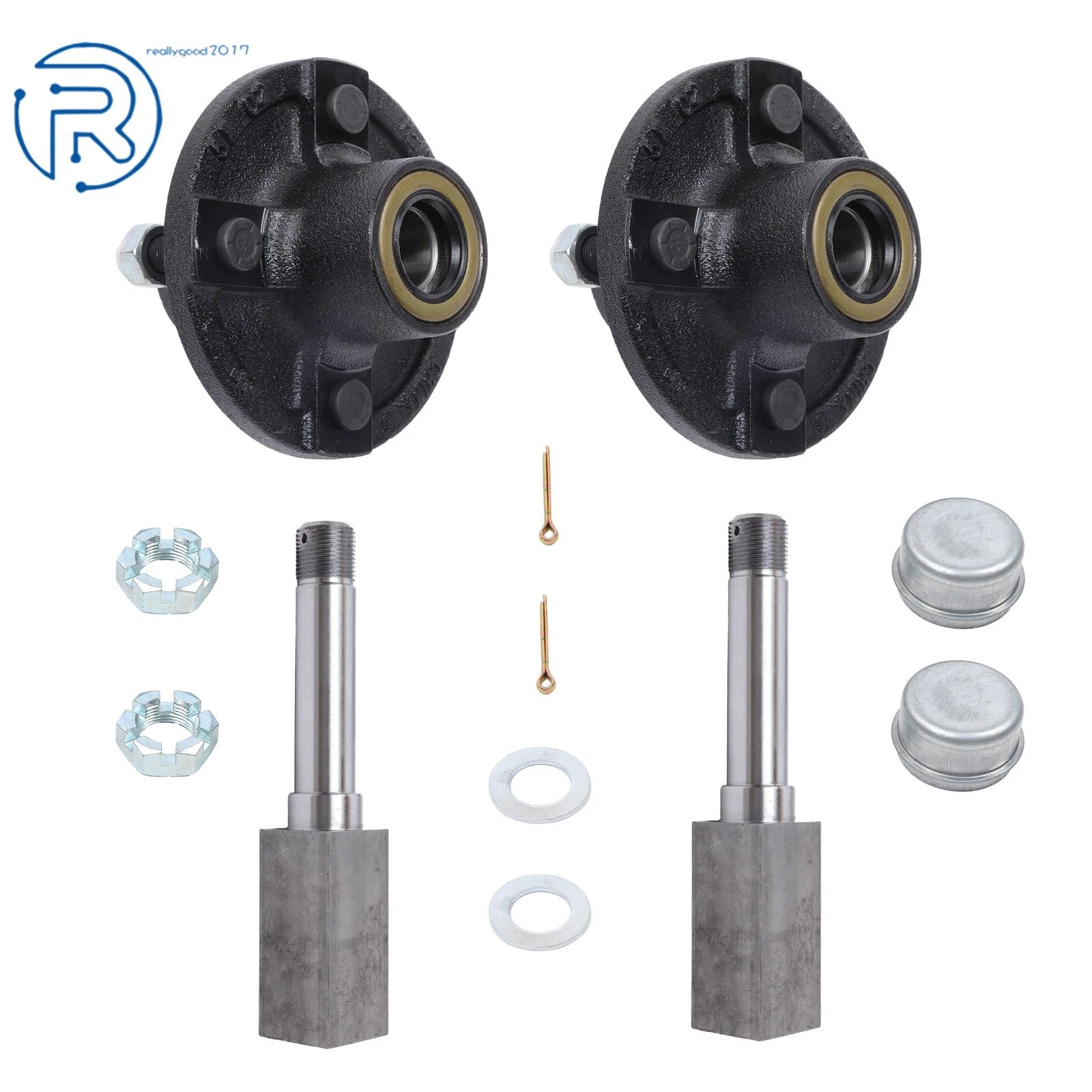 2X Trailer Hub Bearing Kit for 2000 lbs Axle (4 Lug, 4 on 4")