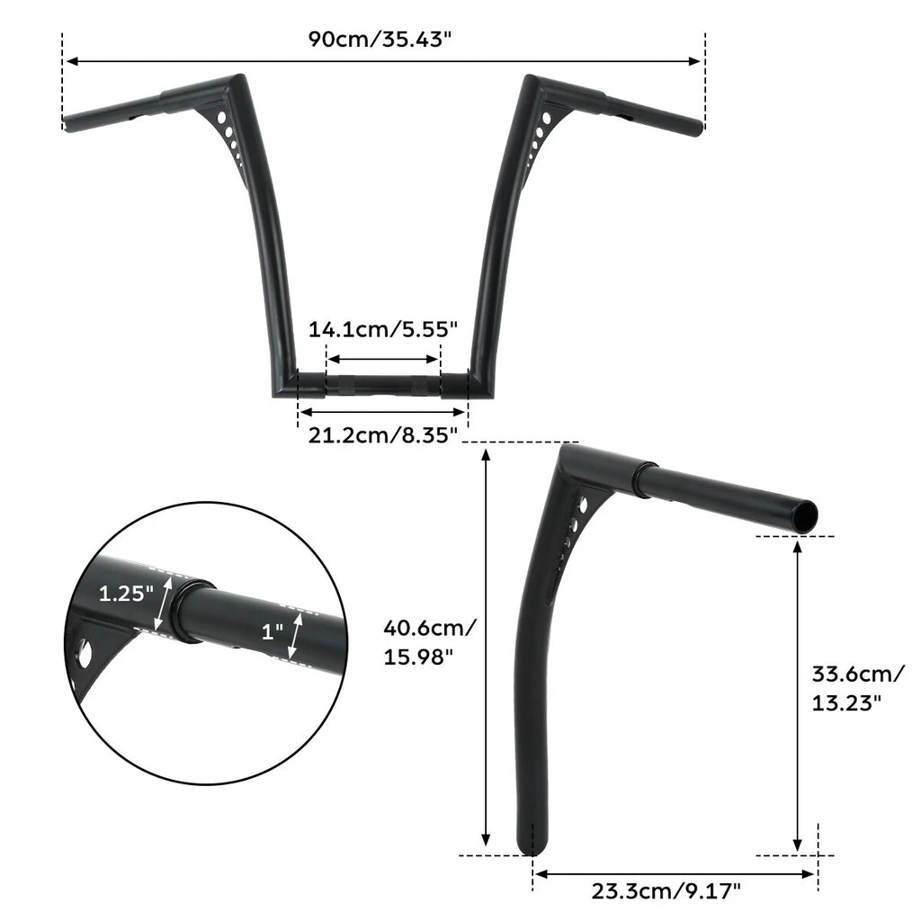 Handlebar Hanger Bar for Harley Sportster 883 1200 FLST FXST (1 1/4", 16")