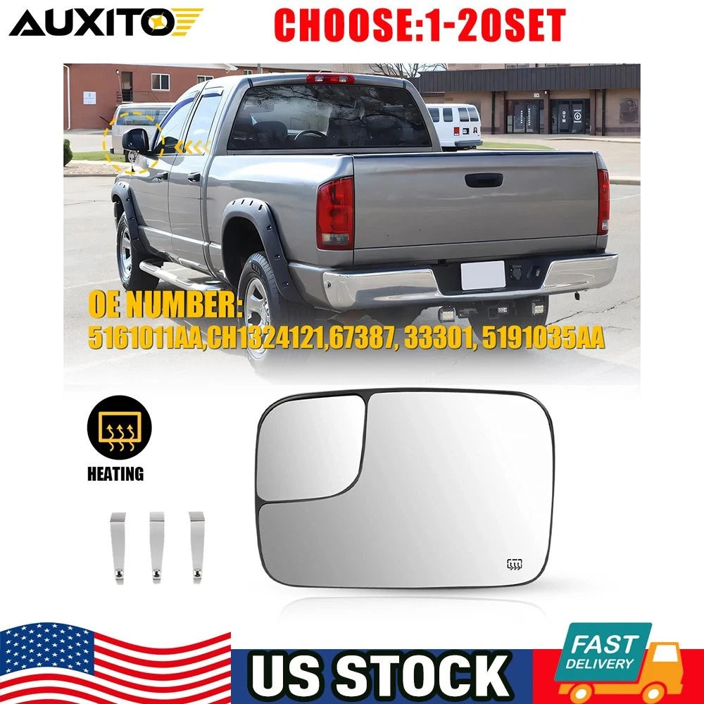 Left Side Heated Towing Mirror Glass for Dodge RAM 1500 2500 3500 (2005–2009)