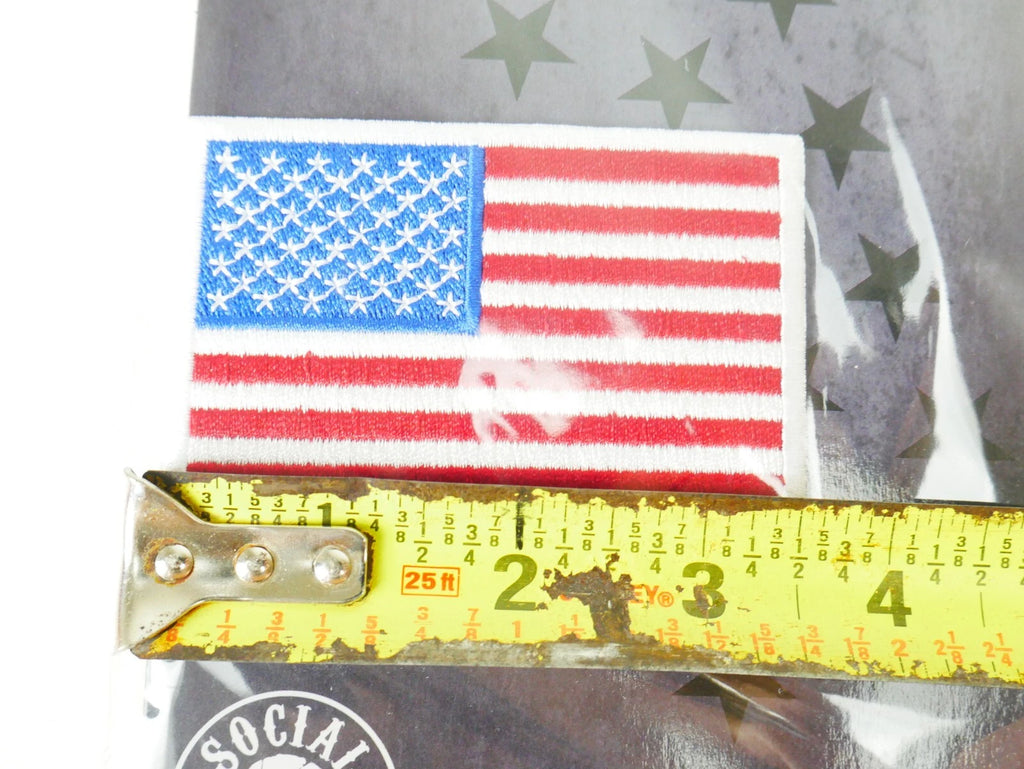 Embroidered American Motorcycle Patch Iron-On White Border USA