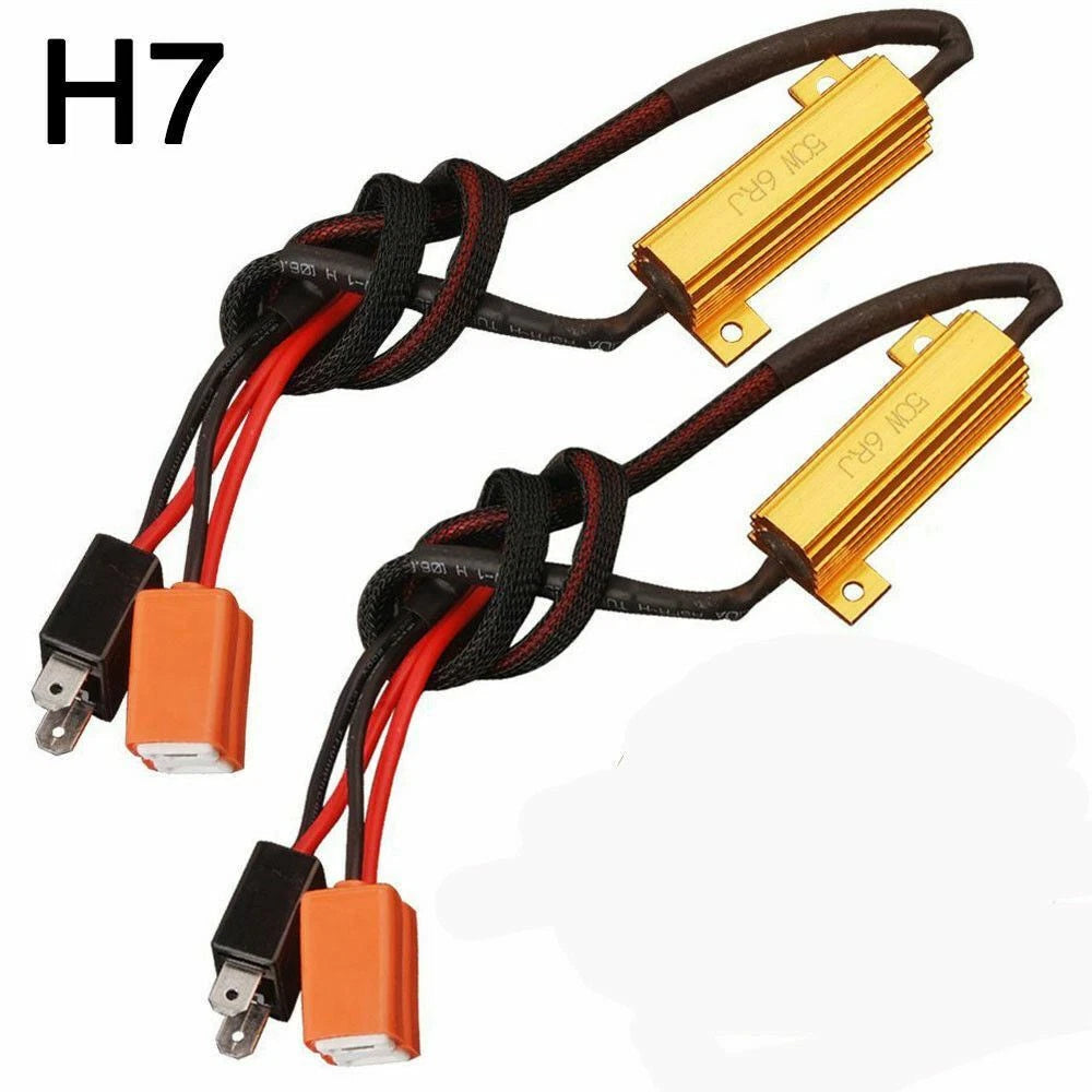 H7 LED Anti Flicker Error Free Canbus Headlight Adapter for Car (-)