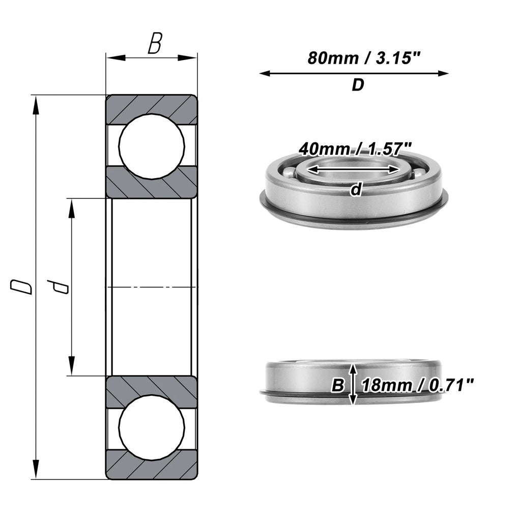 6208NR Deep Groove Ball Bearing for Scooter Skateboard Wheel (P0)