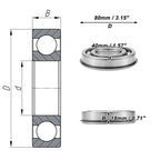6208NR Deep Groove Ball Bearing for Scooter Skateboard Wheel (P0)