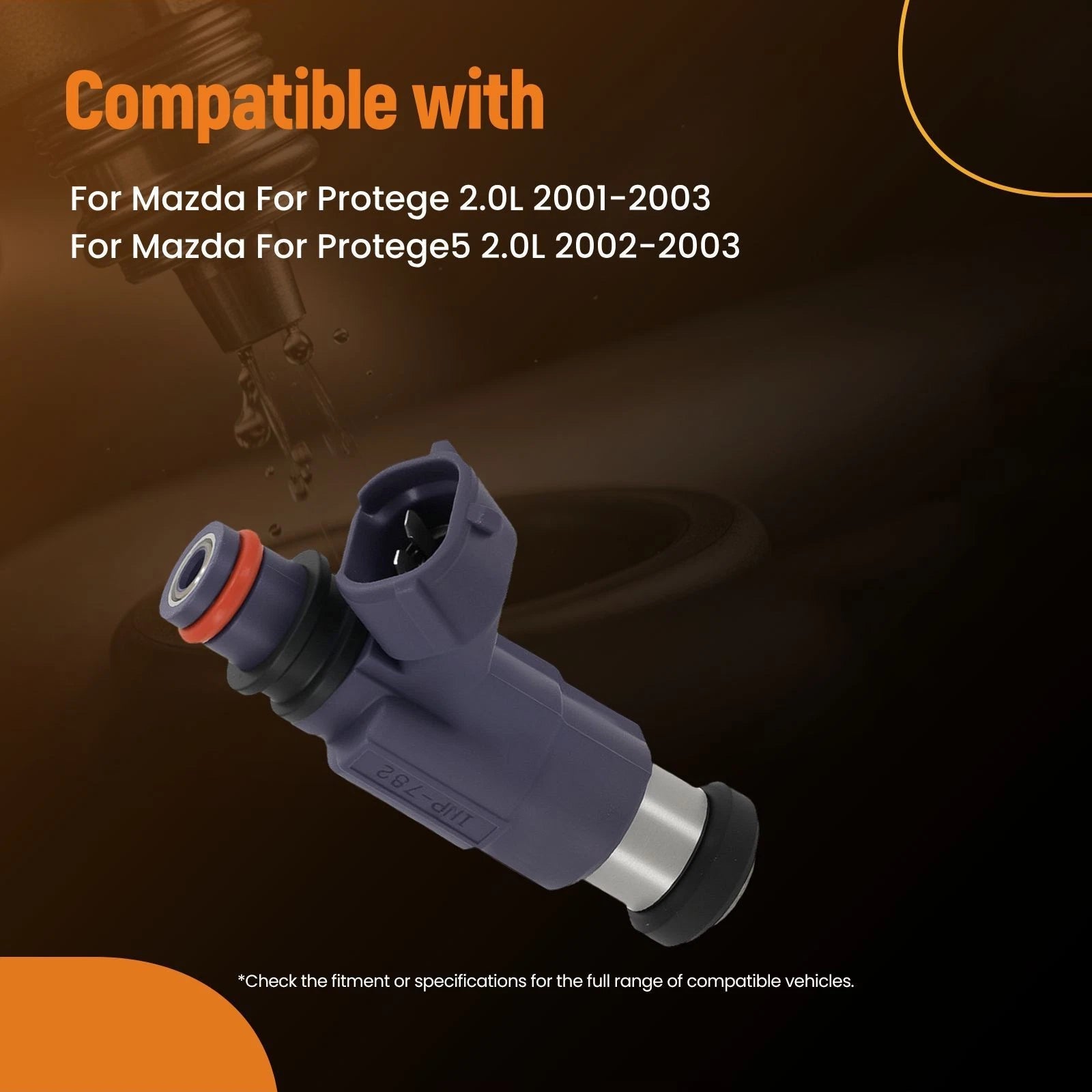 Set of 4 Fuel Injectors for Mazda Protege 2.0L (2001–2003)