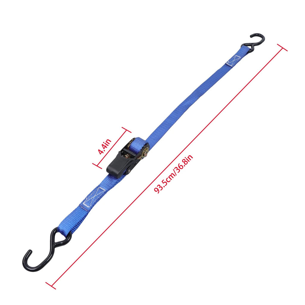 Set of 2 Ratchet Boat Trailer Tie Down Straps with S-Hook (2400 lbs)