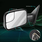 Manual Tow Side Mirrors Pair for Dodge Ram 1500 (2002–2008) & Ram 2500/3500 (2003–2009)