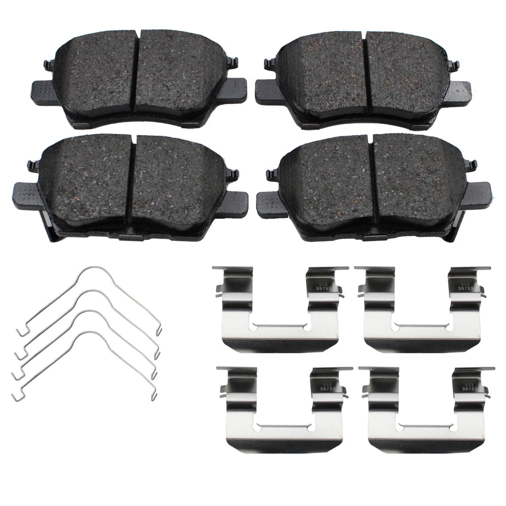 Set of 4 Akebono ProACT Front Ceramic Slotted Brake Pads for Chevy Bolt EV (2017–2022)