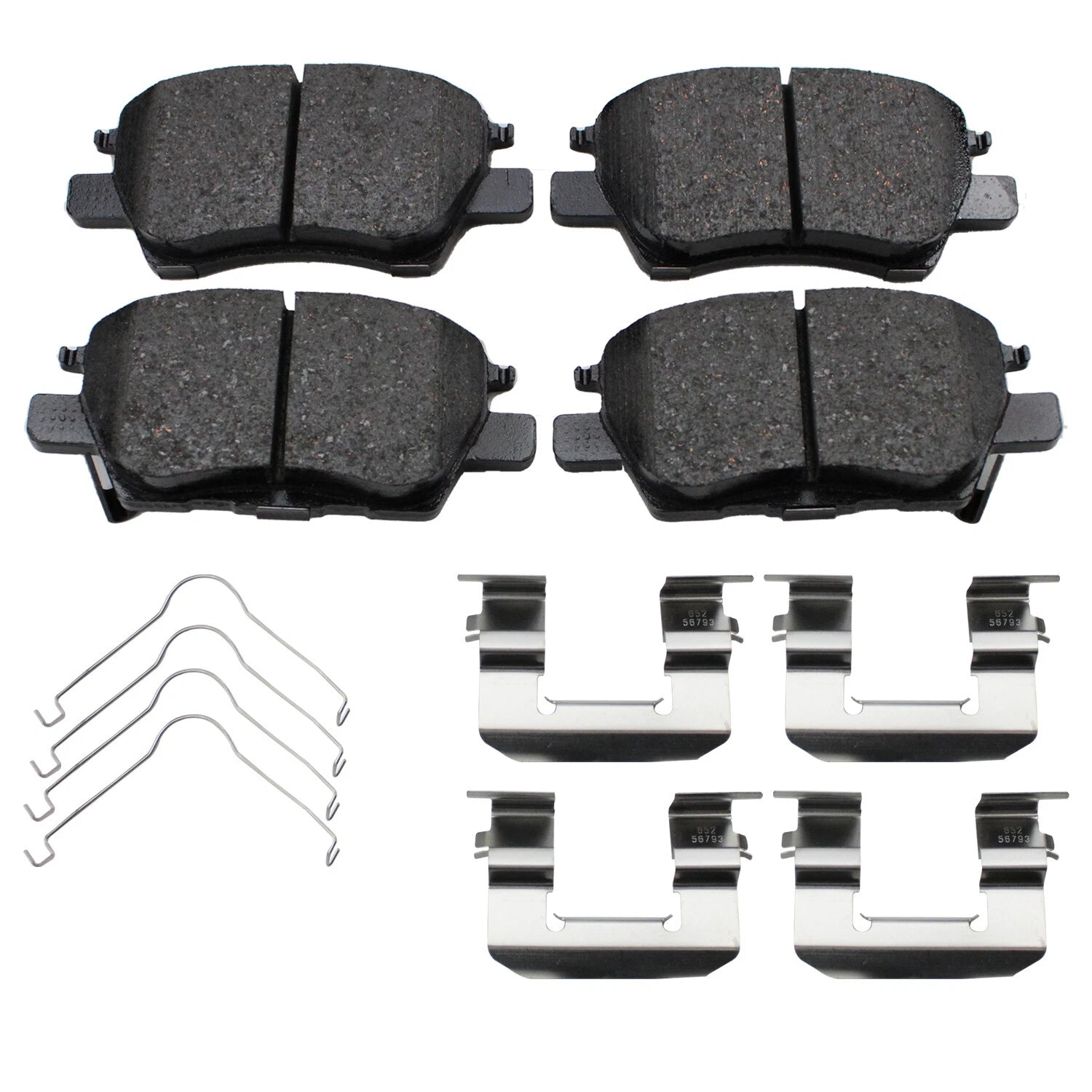 Set of 4 Akebono ProACT Front Ceramic Slotted Brake Pads for Chevy Bolt EV (2017–2022)