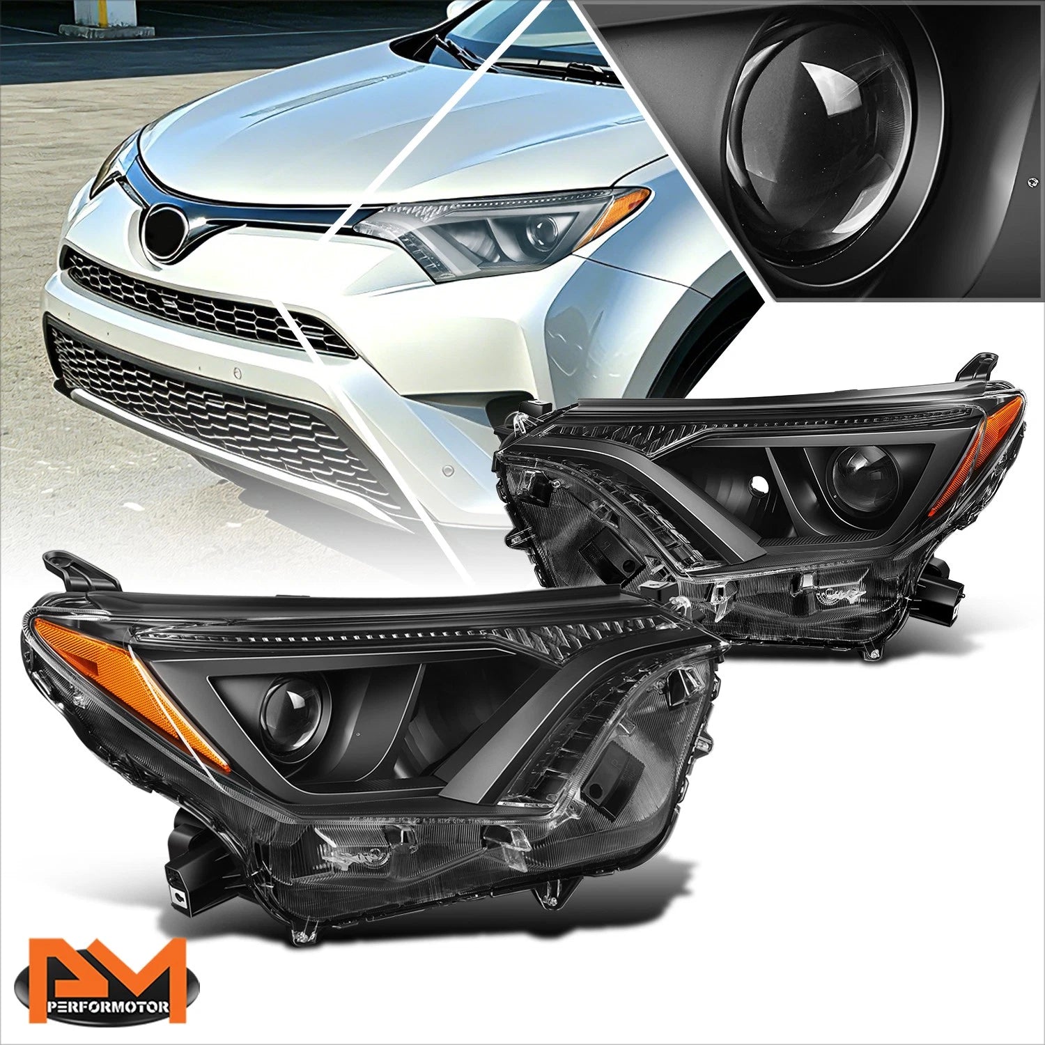 Fog Lights for Toyota Yaris Hatchback (2006–2008) Amber Lens