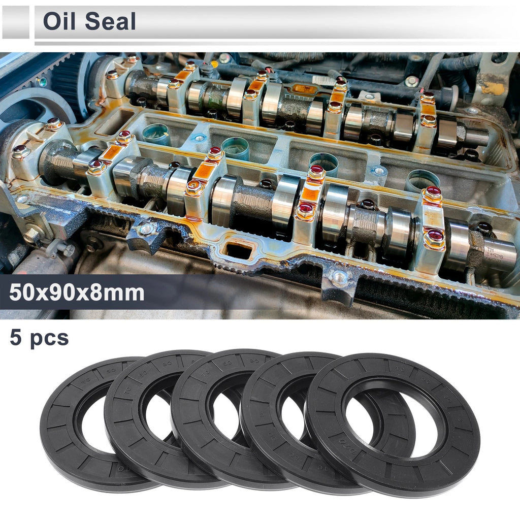 Set of 5 Oil Seal Ring for Rotary Shaft 50x90x8mm Nitrile Rubber