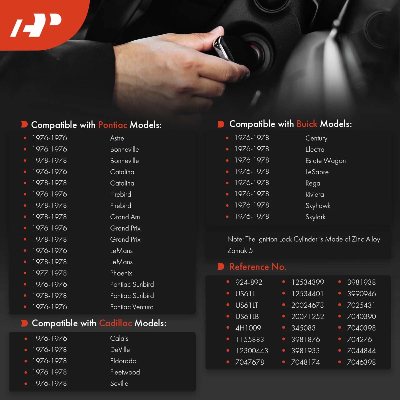 Ignition Lock Cylinder with Keys for Chevy Malibu (2004-2012)