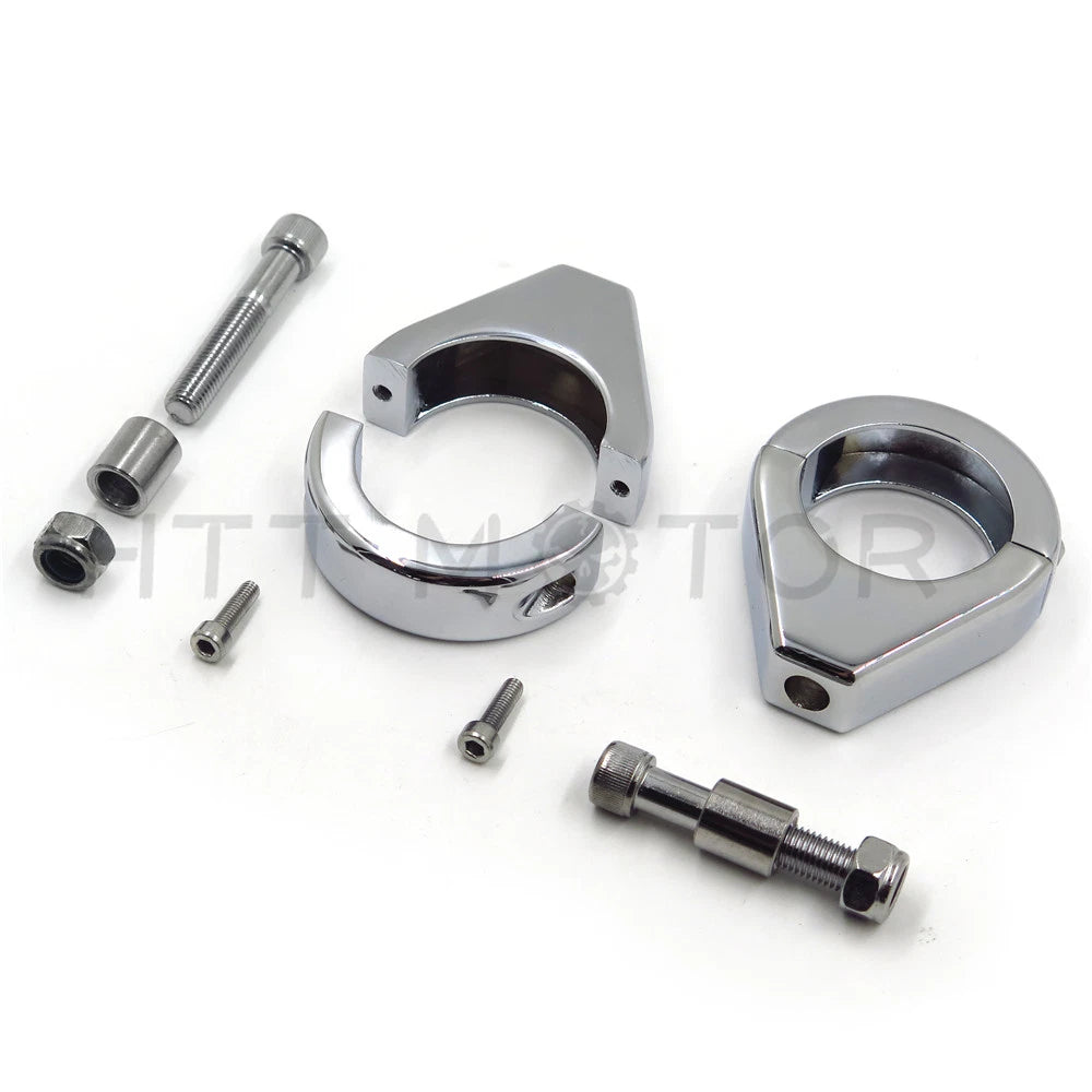Turn Signal Indicator Relocation Fork Clamp Kit for Harley Softail (41mm) Chrome