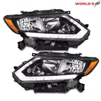 Set of 2 Halogen Headlights for Nissan Rogue (2014–2016) Chrome Housing