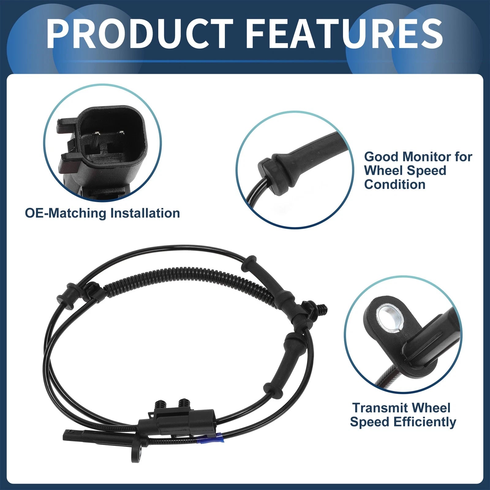 ABS Wheel Speed Sensor No. 68250887AB for Dodge Durango (2016–2020) Front